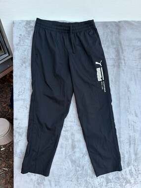 PUMA Men's Sportswear Est. 1948 Woven Windbreaker Track Pants Black Size Large